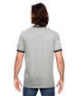 Anvil Adult Lightweight Ringer T-Shirt H GR/ TR H DK GR ModelBack