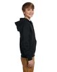 Jerzees Youth NuBlend Fleece Full-Zip Hooded Sweatshirt black ModelSide