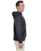 Jerzees Adult 8 oz., NuBlend® Fleece Pullover Hooded Sweatshirt BLACK HEATHER ModelSide