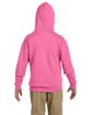 Jerzees Youth 8 oz. NuBlend® Fleece Pullover Hooded Sweatshirt neon pink ModelBack