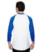Augusta Sportswear Adult 3/4-Sleeve Baseball Jersey white/ royal ModelBack