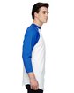 Augusta Sportswear Adult 3/4-Sleeve Baseball Jersey white/ royal ModelSide
