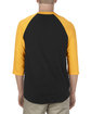 Alstyle Adult Three-Quarter Raglan T-Shirt black/ gold ModelBack