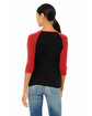 Bella + Canvas Ladies' Baby Rib 3/4-Sleeve Contrast Raglan T-Shirt BLACK/ RED ModelBack