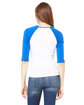 Bella + Canvas Ladies' Baby Rib 3/4-Sleeve Contrast Raglan T-Shirt WHITE/ TR ROYAL ModelBack