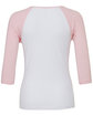Bella + Canvas Ladies' Baby Rib 3/4-Sleeve Contrast Raglan T-Shirt WHITE/ PINK FlatBack