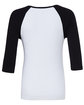 Bella + Canvas Ladies' Baby Rib 3/4-Sleeve Contrast Raglan T-Shirt WHITE/ BLACK FlatBack