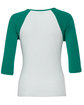 Bella + Canvas Ladies' Baby Rib 3/4-Sleeve Contrast Raglan T-Shirt WHITE/ KELLY FlatBack