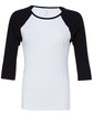 Bella + Canvas Ladies' Baby Rib 3/4-Sleeve Contrast Raglan T-Shirt  FlatFront