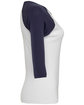 Bella + Canvas Ladies' Baby Rib 3/4-Sleeve Contrast Raglan T-Shirt WHITE/ NAVY OFSide