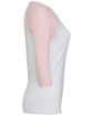 Bella + Canvas Ladies' Baby Rib 3/4-Sleeve Contrast Raglan T-Shirt WHITE/ PINK OFSide