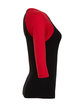 Bella + Canvas Ladies' Baby Rib 3/4-Sleeve Contrast Raglan T-Shirt BLACK/ RED OFSide