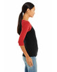 Bella + Canvas Ladies' Baby Rib 3/4-Sleeve Contrast Raglan T-Shirt BLACK/ RED ModelSide
