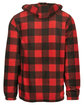 Burnside Unisex Pullover Hooded Polar Fleece red/ black ModelBack