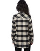 Burnside Ladies' Plaid Boyfriend Flannel Shirt ecru/ black ModelBack