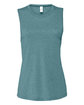 Bella + Canvas Ladies' Jersey Muscle Tank hthr deep teal OFFront