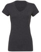 Bella + Canvas Ladies' Jersey Short-Sleeve V-Neck T-Shirt dark gry heather FlatFront