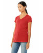 Bella + Canvas Ladies' Jersey Short-Sleeve V-Neck T-Shirt red ModelQrt