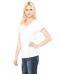 Bella + Canvas Ladies' Jersey Short-Sleeve V-Neck T-Shirt white ModelSide