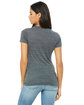 Bella + Canvas Ladies' Jersey Short-Sleeve Deep V-Neck T-Shirt charcoal marble ModelBack