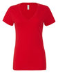 Bella + Canvas Ladies' Jersey Short-Sleeve Deep V-Neck T-Shirt red OFFront