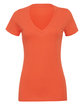 Bella + Canvas Ladies' Jersey Short-Sleeve Deep V-Neck T-Shirt coral OFFront