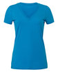 Bella + Canvas Ladies' Jersey Short-Sleeve Deep V-Neck T-Shirt neon blue OFFront