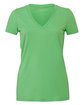 Bella + Canvas Ladies' Jersey Short-Sleeve Deep V-Neck T-Shirt neon green OFFront