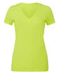 Bella + Canvas Ladies' Jersey Short-Sleeve Deep V-Neck T-Shirt neon yellow OFFront