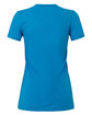 Bella + Canvas Ladies' Jersey Short-Sleeve Deep V-Neck T-Shirt neon blue OFBack