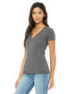 Bella + Canvas Ladies' Jersey Short-Sleeve Deep V-Neck T-Shirt deep heather ModelQrt