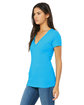 Bella + Canvas Ladies' Jersey Short-Sleeve Deep V-Neck T-Shirt neon blue ModelQrt