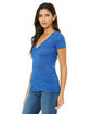 Bella + Canvas Ladies' Jersey Short-Sleeve Deep V-Neck T-Shirt true royal mrble ModelQrt