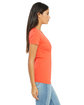 Bella + Canvas Ladies' Jersey Short-Sleeve Deep V-Neck T-Shirt coral ModelSide