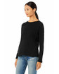 Bella + Canvas Ladies' Relaxed Jersey Long-Sleeve T-Shirt BLACK ModelQrt