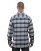 Burnside Men's Plaid Flannel Shirt grey/ blue ModelBack