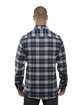 Burnside Men's Plaid Flannel Shirt navy/ grey ModelBack
