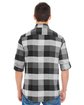 Burnside Men's Plaid Flannel Shirt black/ grey ModelBack