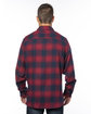 Burnside Men's Plaid Flannel Shirt crimson/ navy ModelBack