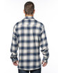 Burnside Men's Plaid Flannel Shirt ecru/ blue ModelBack
