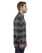 Burnside Men's Plaid Flannel Shirt black/ steel ModelSide
