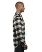 Burnside Men's Plaid Flannel Shirt ecru/ black ModelSide
