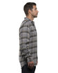 Burnside Men's Plaid Flannel Shirt grey/ olive ModelSide