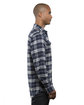 Burnside Men's Plaid Flannel Shirt navy/ grey ModelSide