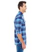 Burnside Men's Plaid Flannel Shirt blue/ white ModelSide