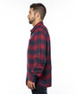 Burnside Men's Plaid Flannel Shirt crimson/ navy ModelSide
