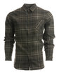 Burnside Woven Plaid Flannel With Biased Pocket charcoal/ blue OFFront