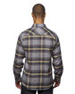 Burnside Men's Snap-Front Flannel Shirt light grey ModelBack