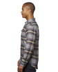 Burnside Men's Snap-Front Flannel Shirt light grey ModelSide