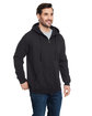 Burnside Men's  French Terry Full-Zip Hooded Sweatshirt solid black ModelQrt
